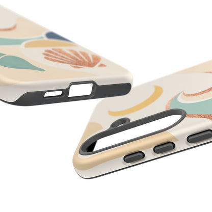 Sea Breeze Tough Phone Case — Retro Waves & Shells Design