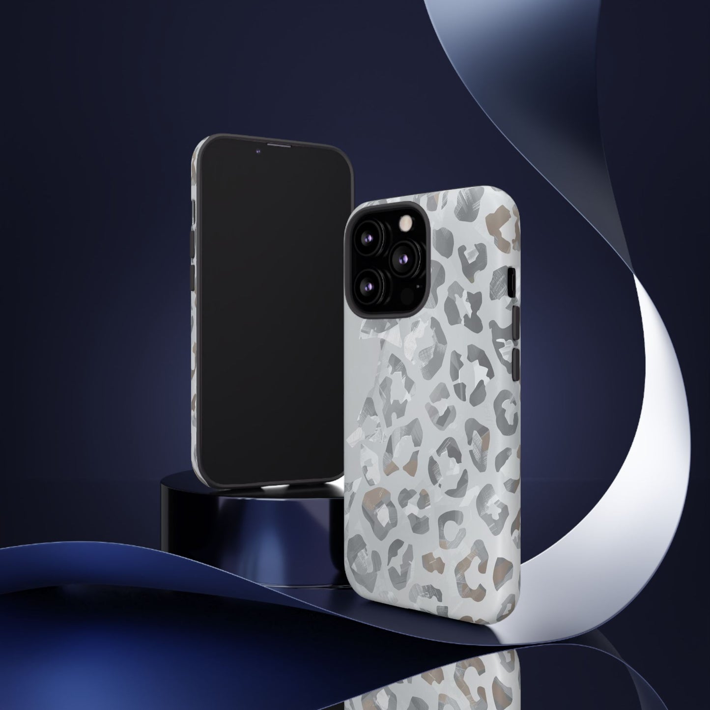Silver Leopard Tough Phone Case