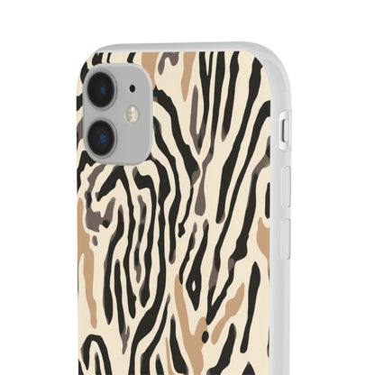 Zebra Stripe Phone Case – Neutral Animal Print Flexi Case