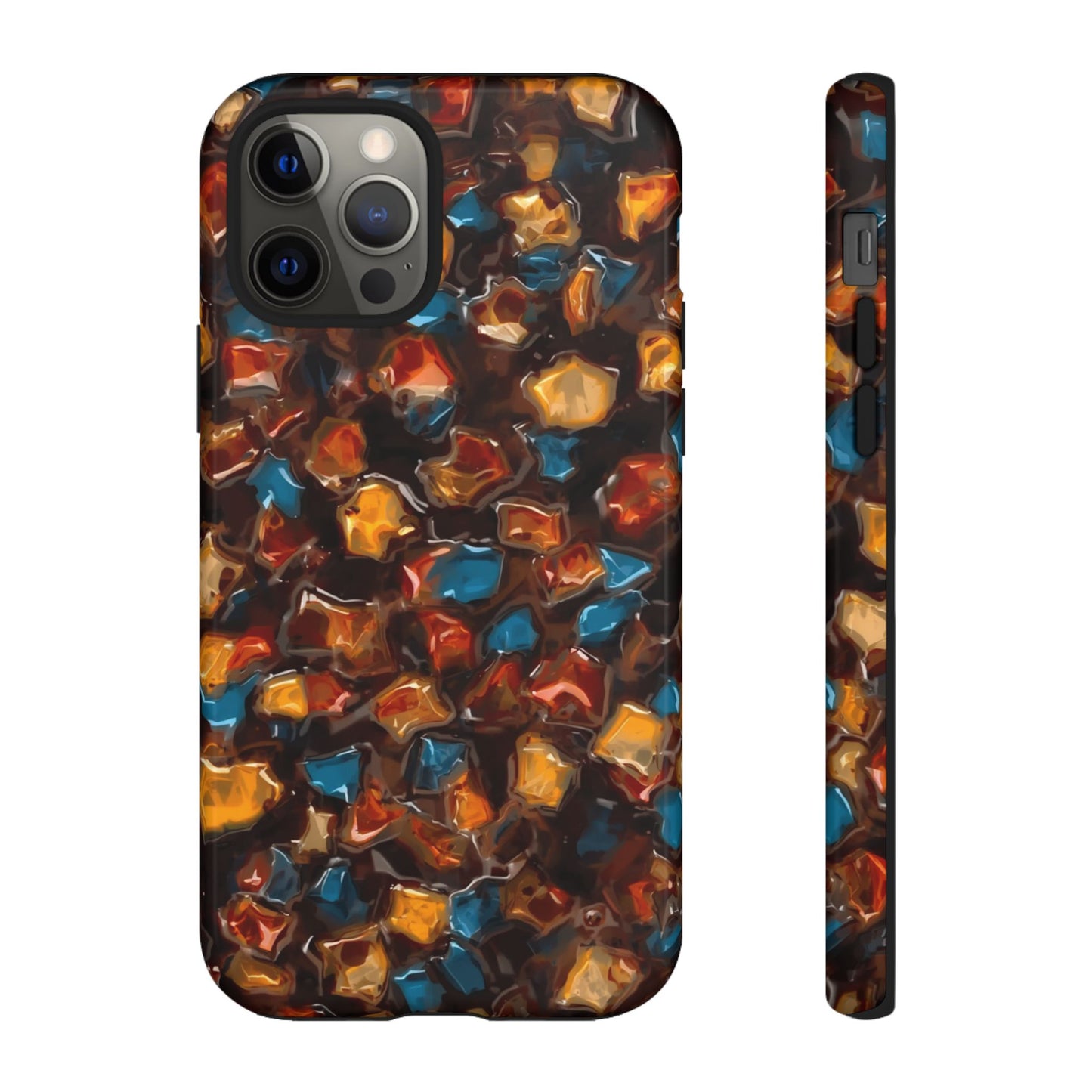 Phone Case - Amber Tortoiseshell Mosaic Protective Cover