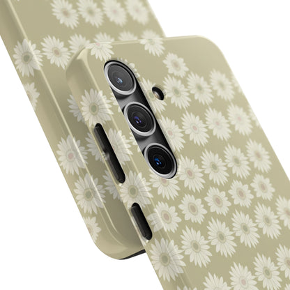 Daisy Pattern Tough Phone Case — Protective Floral iPhone Cover