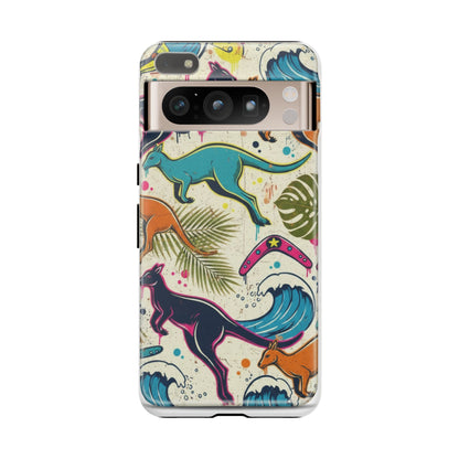 Tough Cases — Colorful Surfing Kangaroo Phone Case