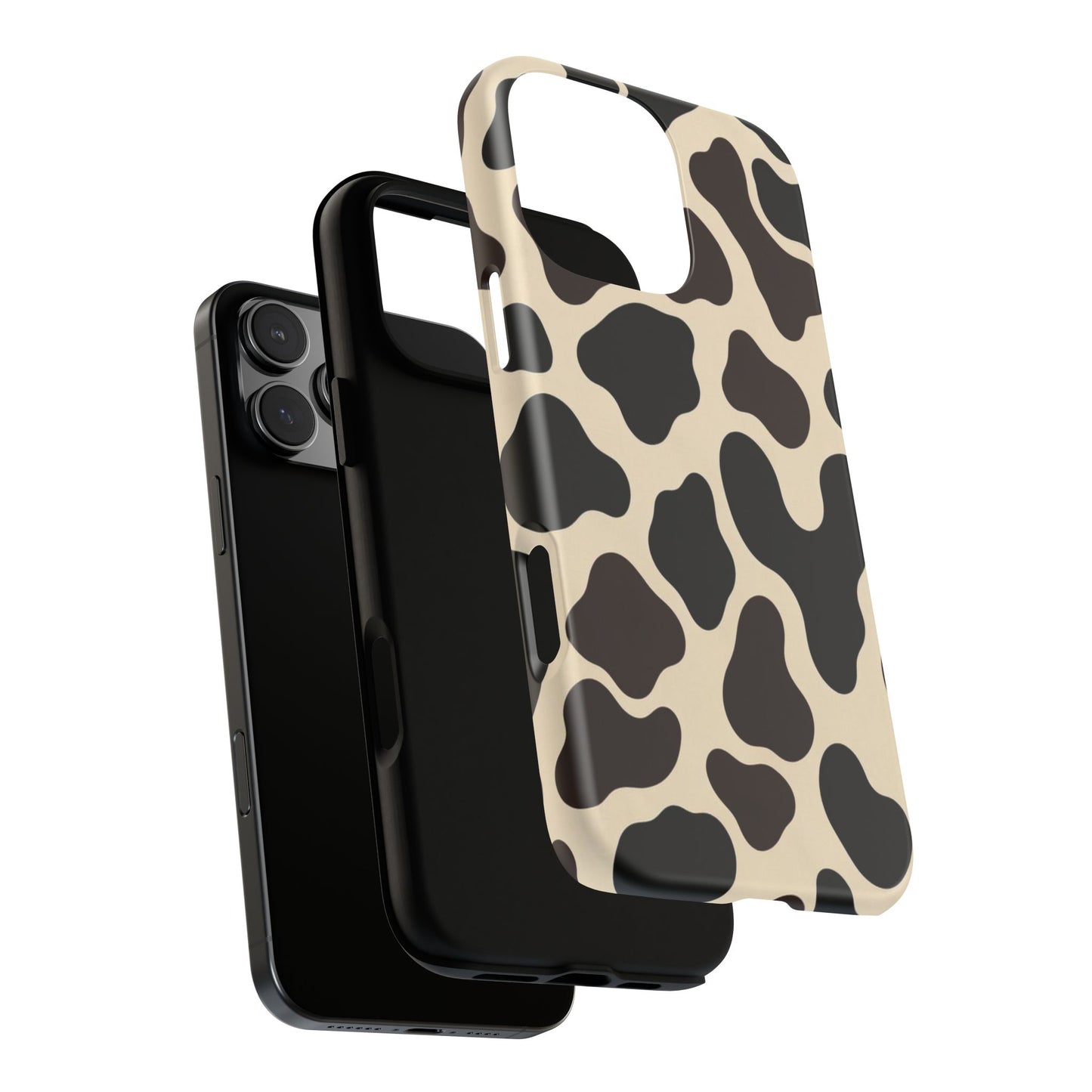 Cow Print Phone Case — Black & Cream Protective  Case