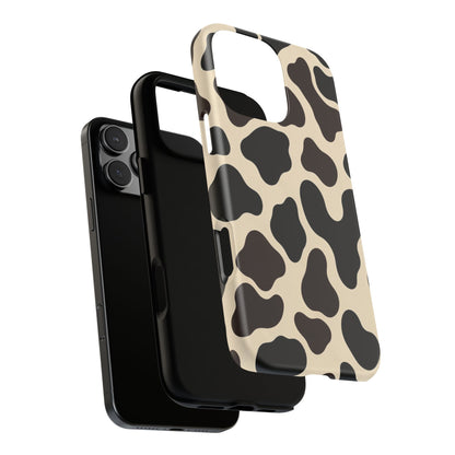 Cow Print Phone Case — Black & Cream Protective  Case
