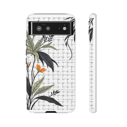 Floral Woven Tough Phone Case — Protective Botanical iPhone Cover