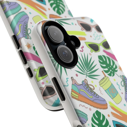 Tough Cases — Colorful Retro Sneakers & Sunglasses Phone Case
