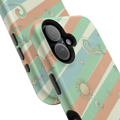 Magnetic Impact-Resistant Phone Case — Retro Surf Stripes