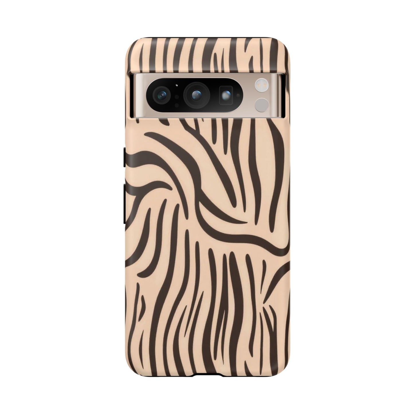 Zebra Stripe Tough Phone Case – Neutral Animal Print Protective Cover