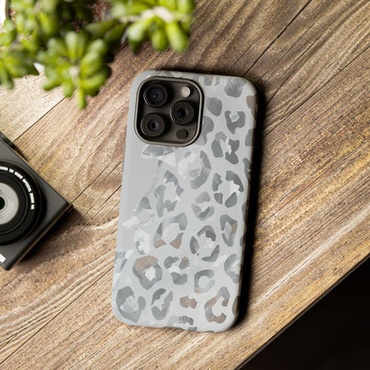 Silver Leopard Tough Phone Case