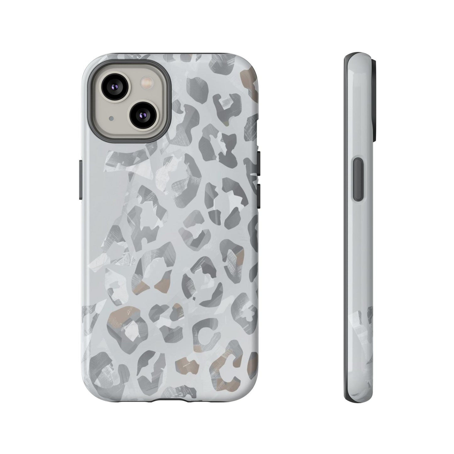 Silver Leopard Tough Phone Case