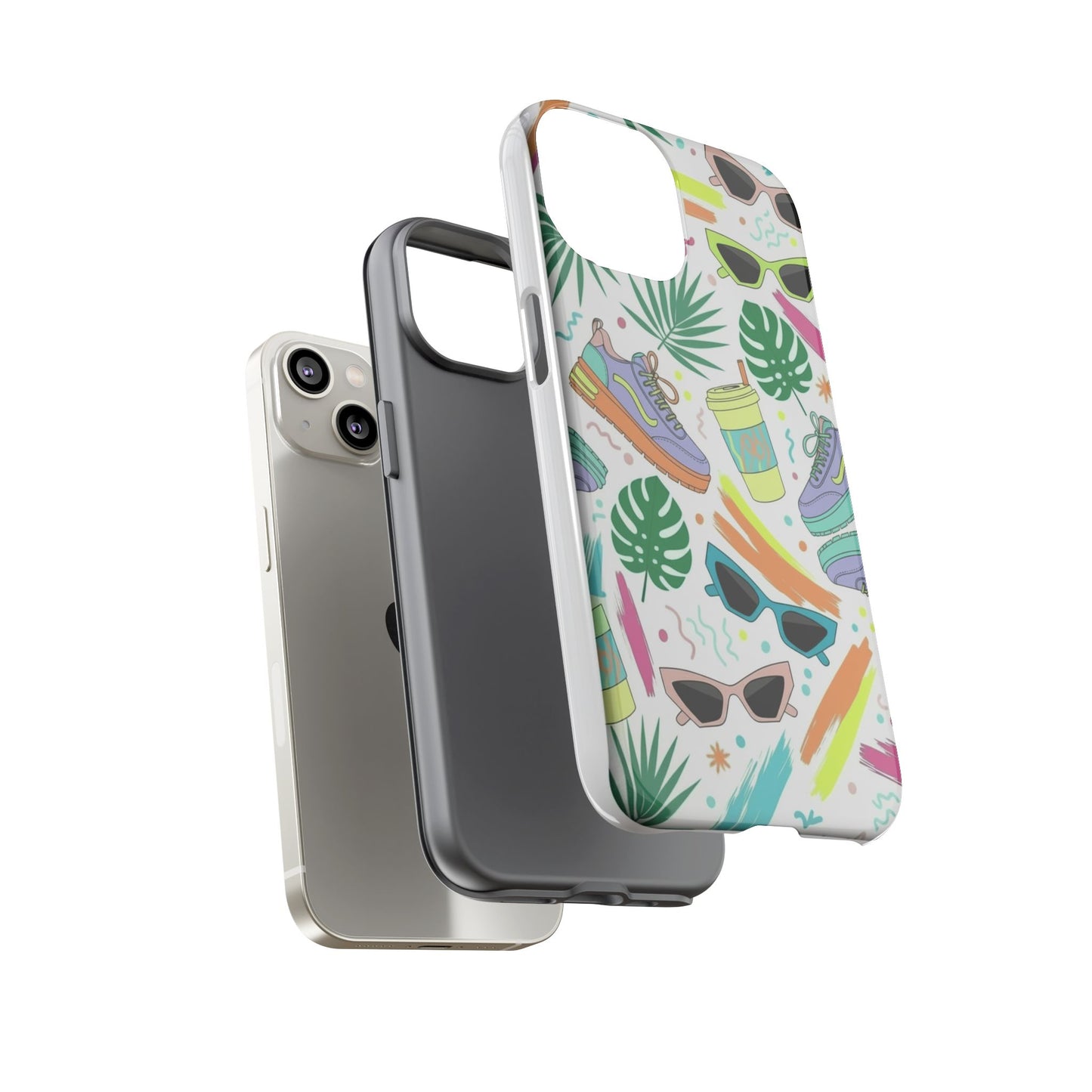 Tough Cases — Colorful Retro Sneakers & Sunglasses Phone Case