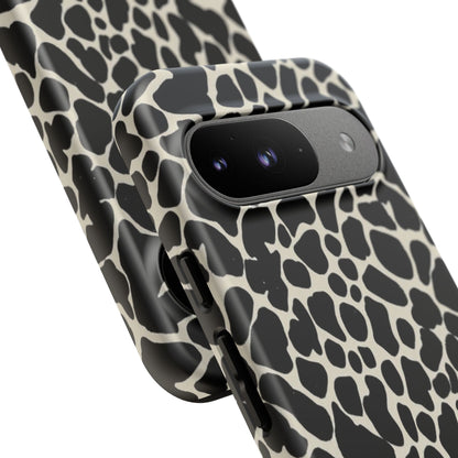 Black and White Cowhide Phone Case — Protective Tough Case
