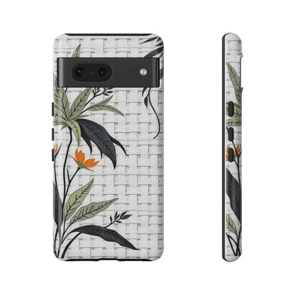 Floral Woven Tough Phone Case — Protective Botanical iPhone Cover
