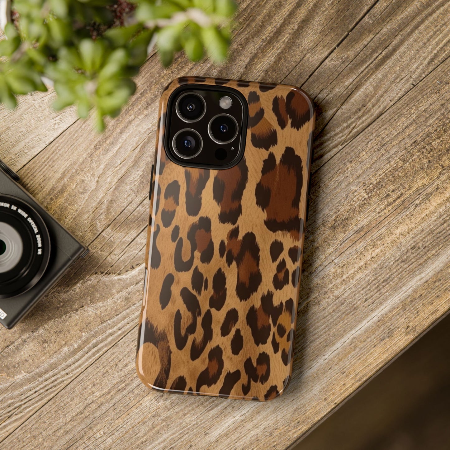 Leopard Print Tough Phone Case — Durable Animal Print Protective Cover