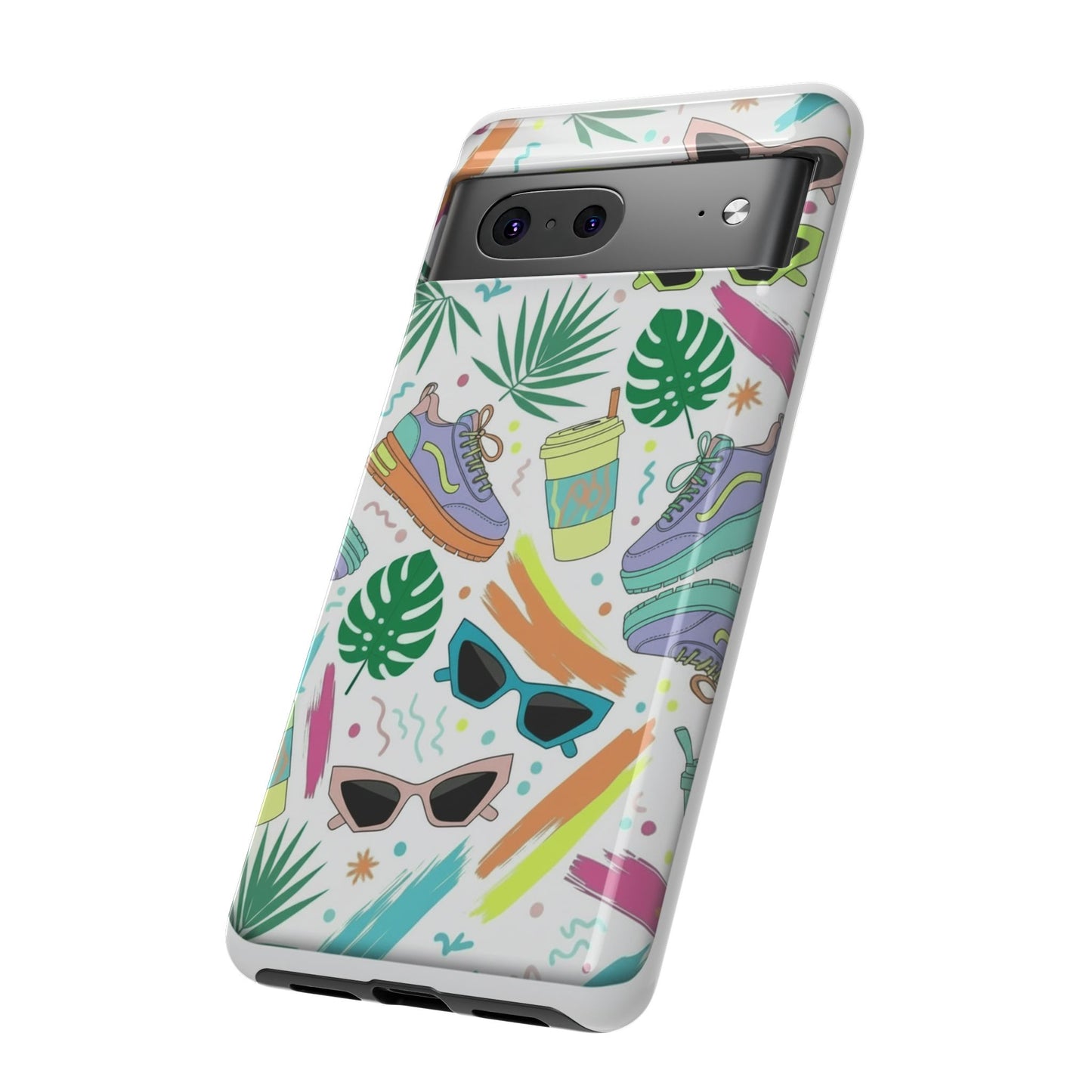Tough Cases — Colorful Retro Sneakers & Sunglasses Phone Case