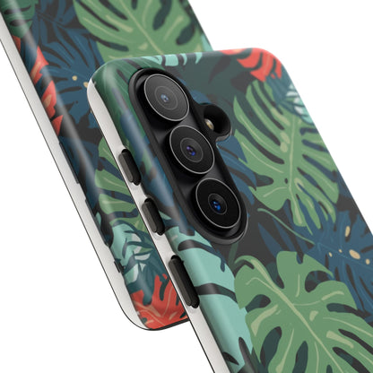 Tropical Monstera Phone Case — Colorful Leaf Protective Tough Case