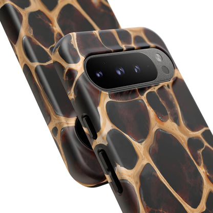 Phone Case — Brown Leather Dot Texture Rugged Protective Cover