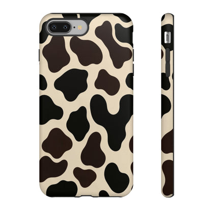 Cow Print Phone Case — Black & Cream Protective  Case