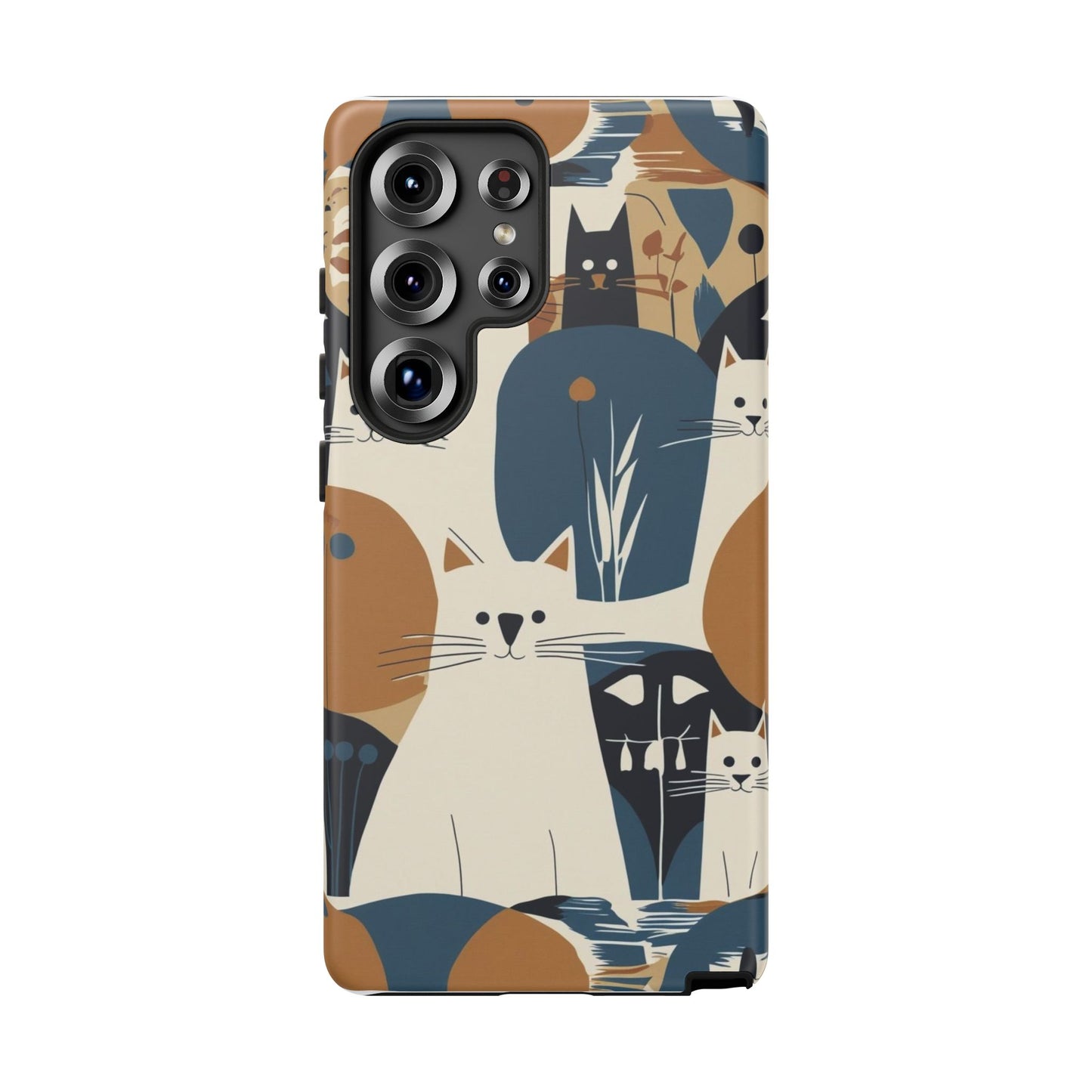 Cat Pattern Phone Case – Retro Abstract Cats Protective iPhone Cover