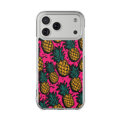 Pineapple Pop Clear Magnetic Phone Case — Impact-Resistant Tropical Design