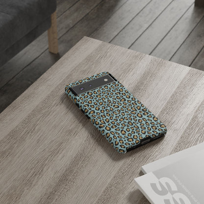 Leopard Print Tough Phone Case - Blue Cheetah Protective Cover