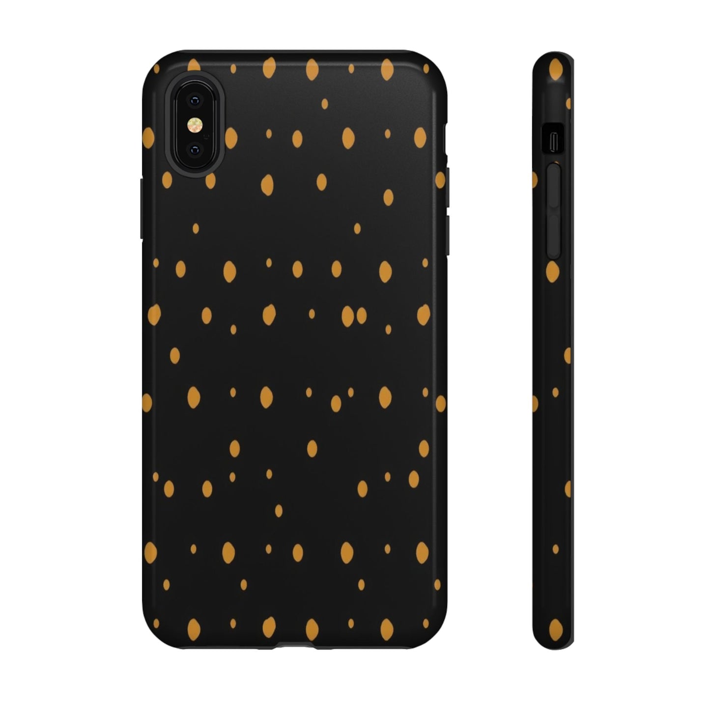 Black & Gold Dot Tough Phone Case — Protective Sparkle Pattern