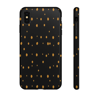 Black & Gold Dot Tough Phone Case — Protective Sparkle Pattern