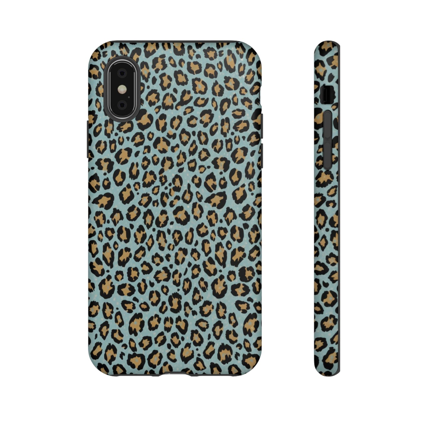 Leopard Print Tough Phone Case - Blue Cheetah Protective Cover
