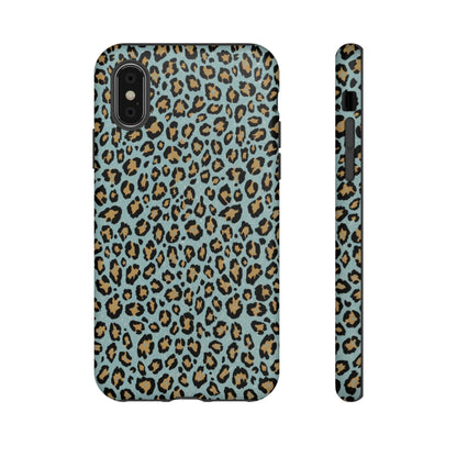 Leopard Print Tough Phone Case - Blue Cheetah Protective Cover