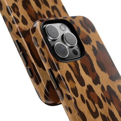 Leopard Print Tough Phone Case — Durable Animal Print Protective Cover