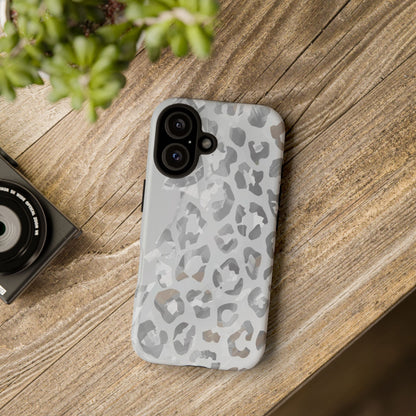 Silver Leopard Tough Phone Case