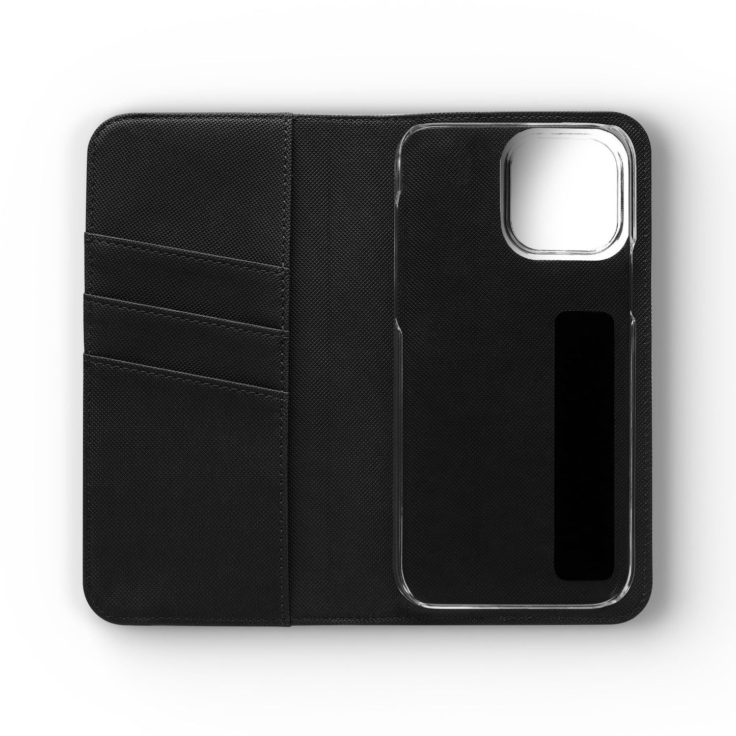 Checkered Flip Phone Case – Black & Cream Retro Grid Wallet Case