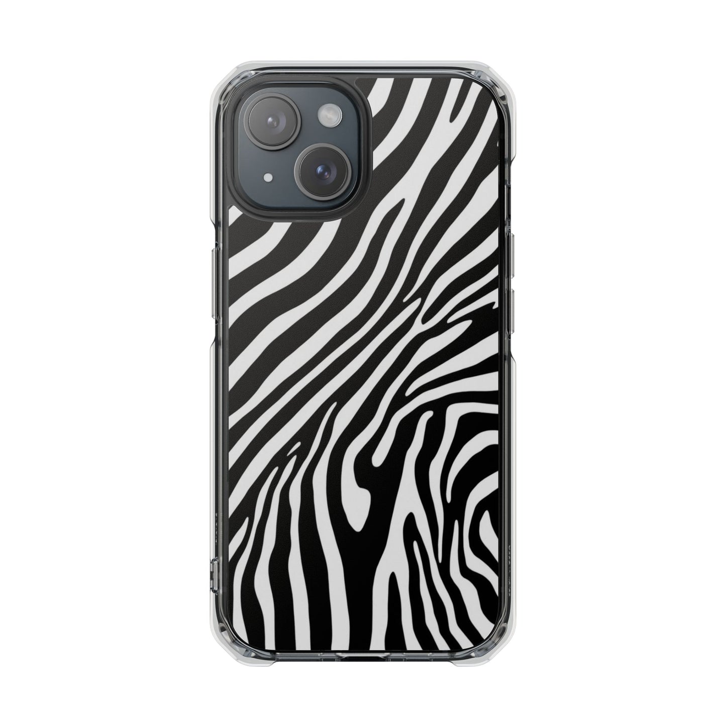 Zebra Print Clear Magnetic Phone Case — Impact-Resistant iPhone Cover