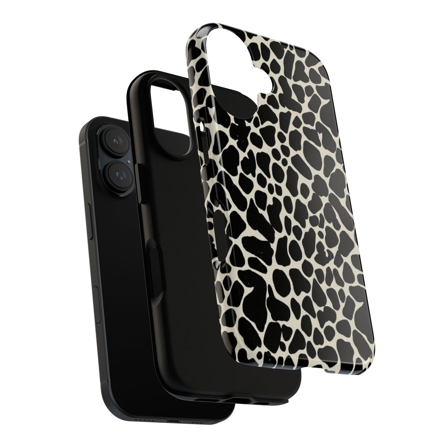 Black and White Cowhide Phone Case — Protective Tough Case