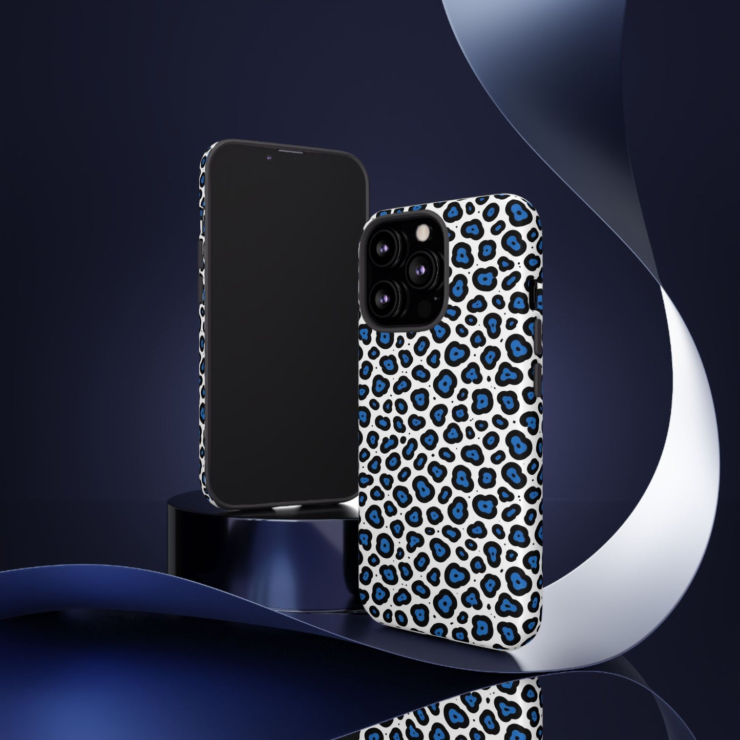 Blue Leopard Print Phone Case – Tough Protective Cover