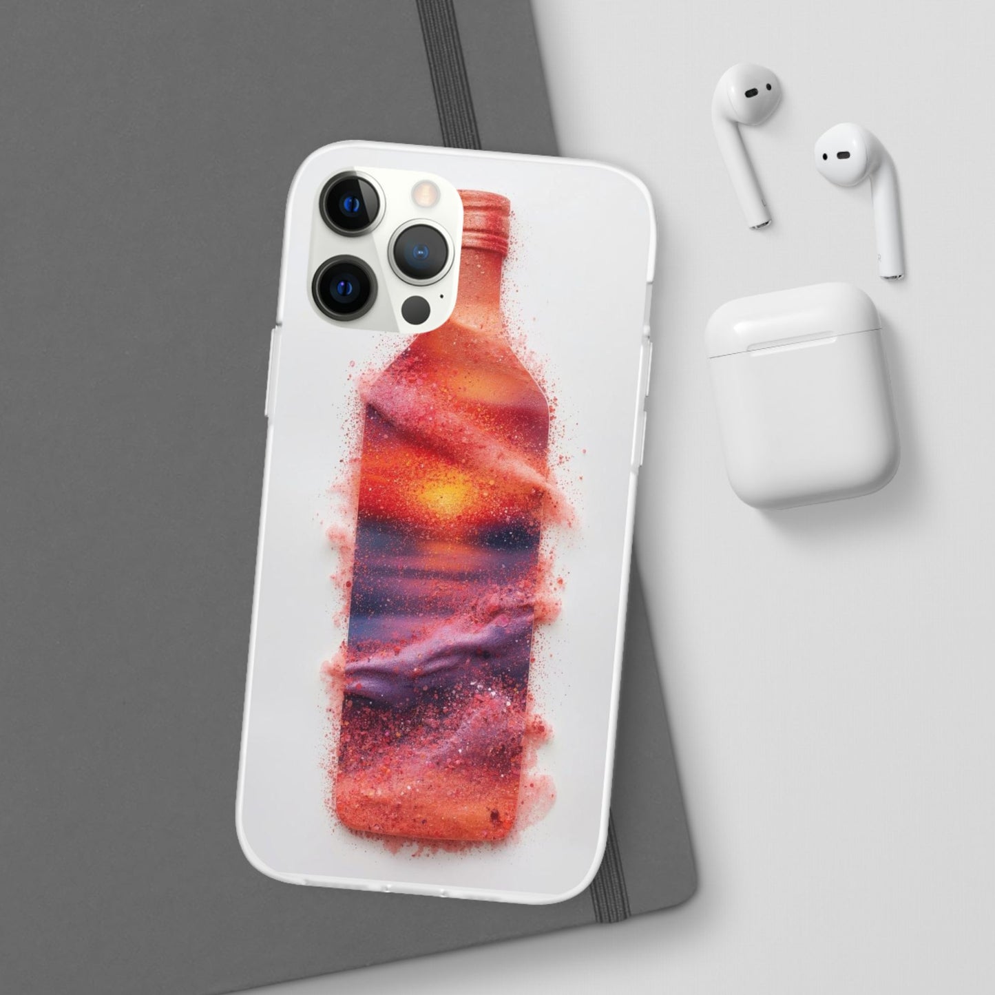 Galaxy Bottle Phone Case — Abstract Cosmic Beverage Design Flexible Case