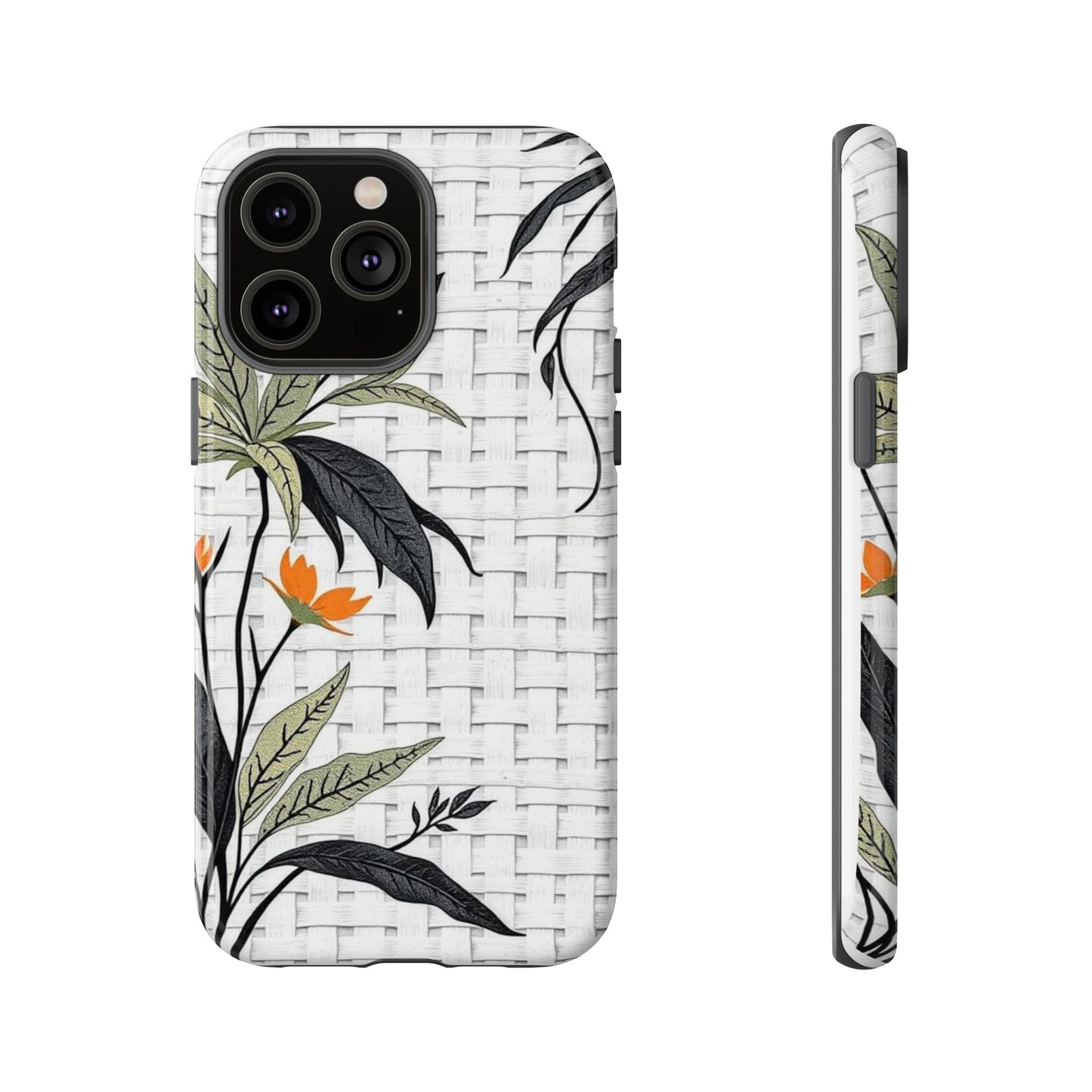 Floral Woven Tough Phone Case — Protective Botanical iPhone Cover