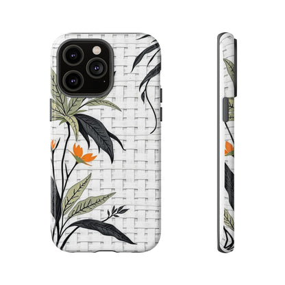 Floral Woven Tough Phone Case — Protective Botanical iPhone Cover