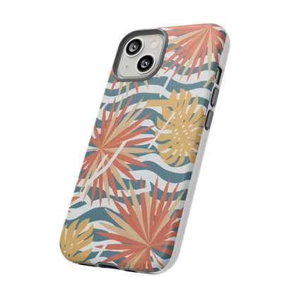 Tropical Palm Tough Phone Case – Retro Wave Floral Protective Cover