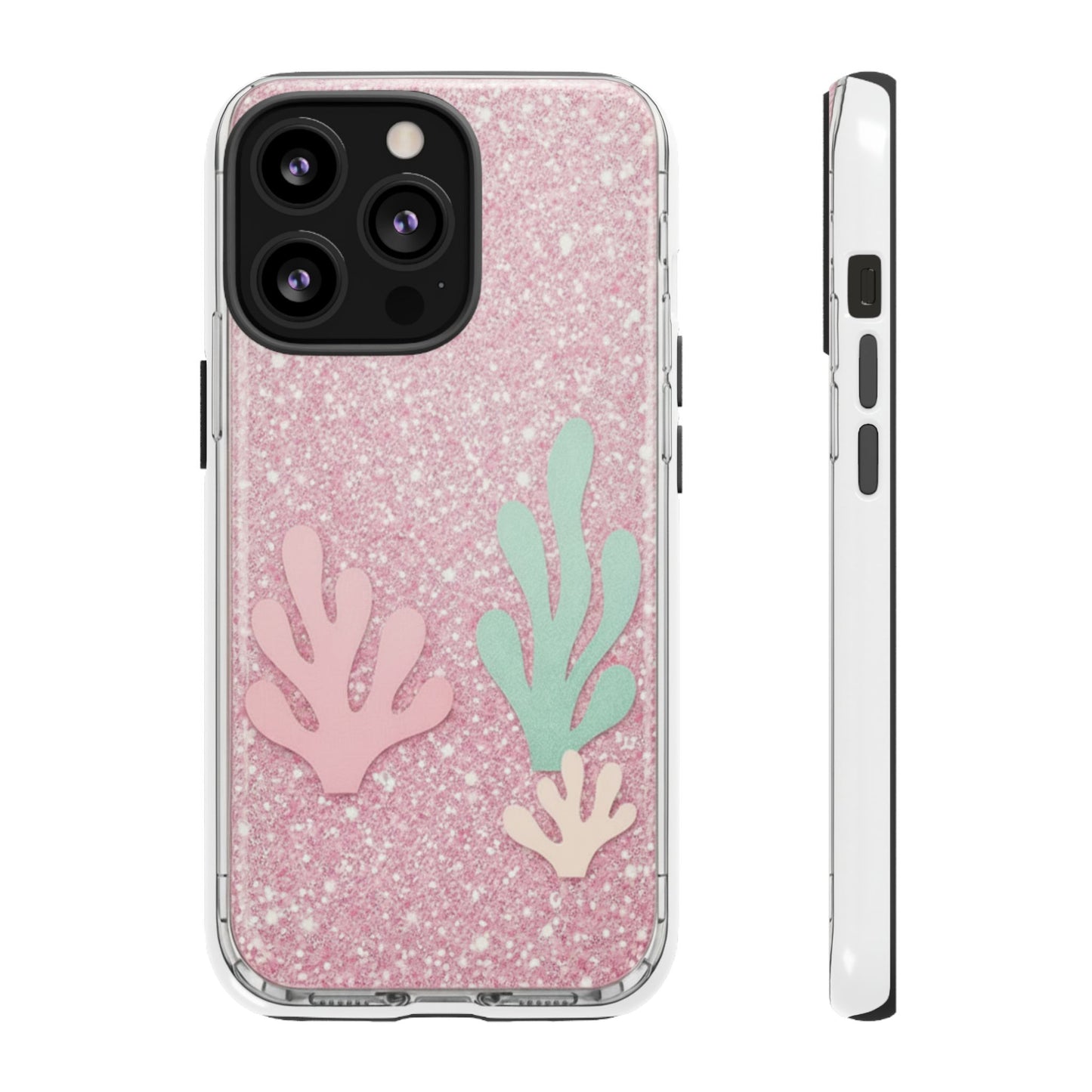 Pink Glitter Seaweed Tough Case - Sparkle Protective Phone Cover