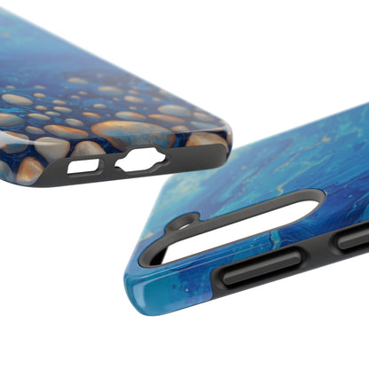 Blue Ocean Pebble Tough Phone Case — Protective Artistic Marble Design