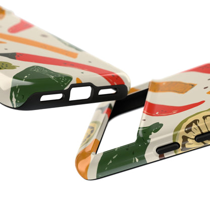 Spicy Peppers Phone Case – Colorful Chili, Lime & Citrus Pattern