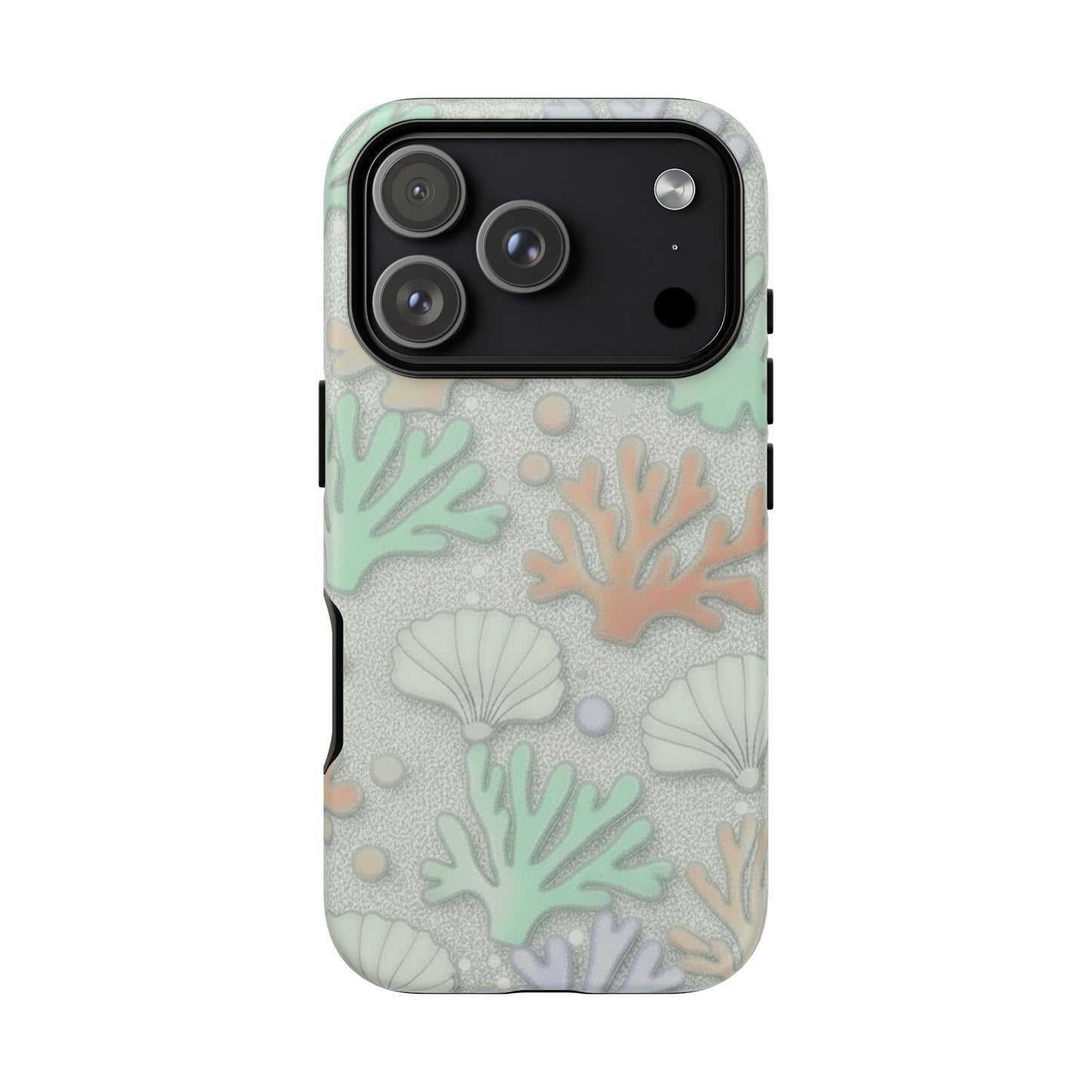 Pastel Coral Reef Tough Phone Case – Sea Shell & Coral Pattern Durable Protector