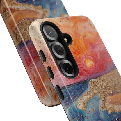 Sunset Coast Phone Case — Colorful Abstract Beach Art Tough Case