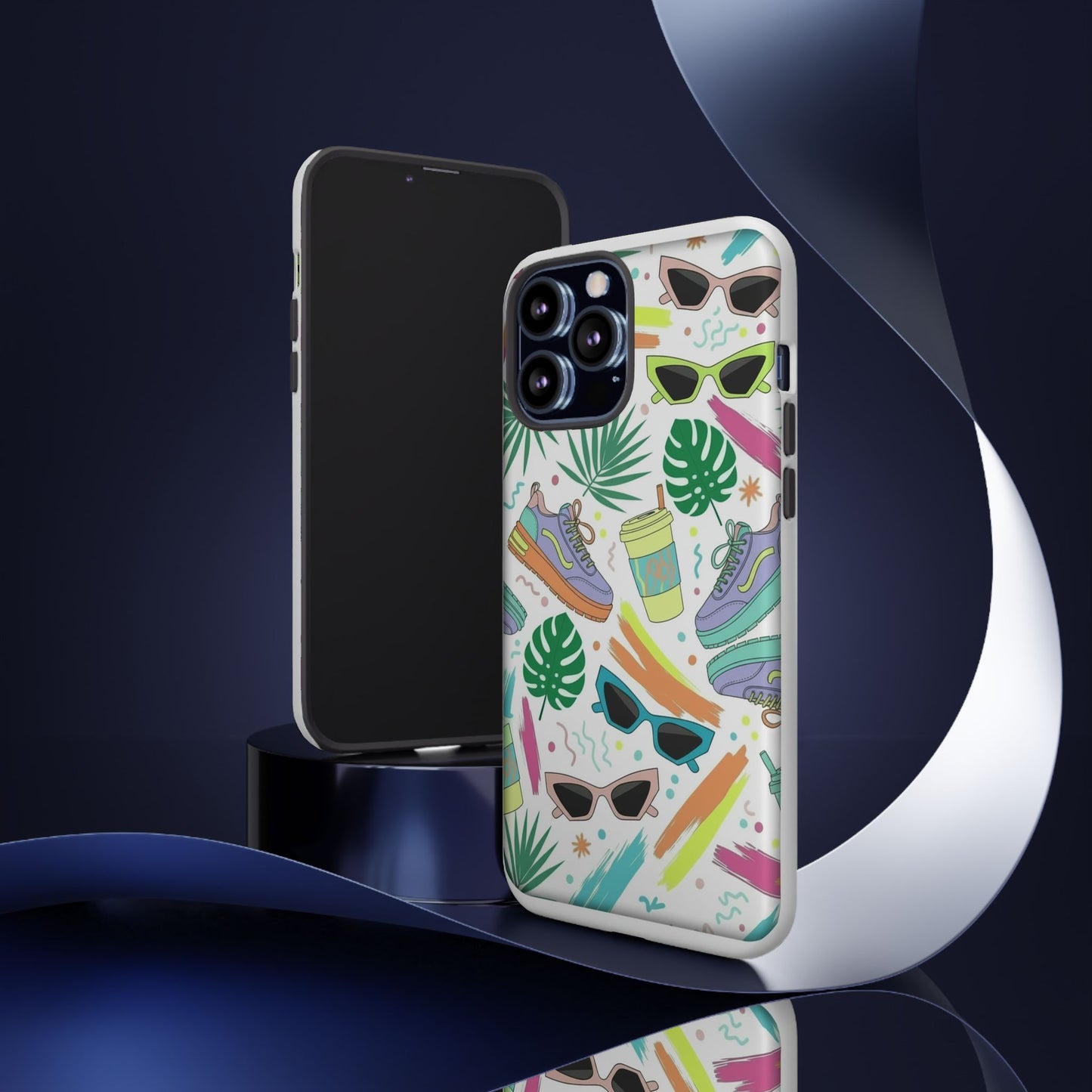 Tough Cases — Colorful Retro Sneakers & Sunglasses Phone Case