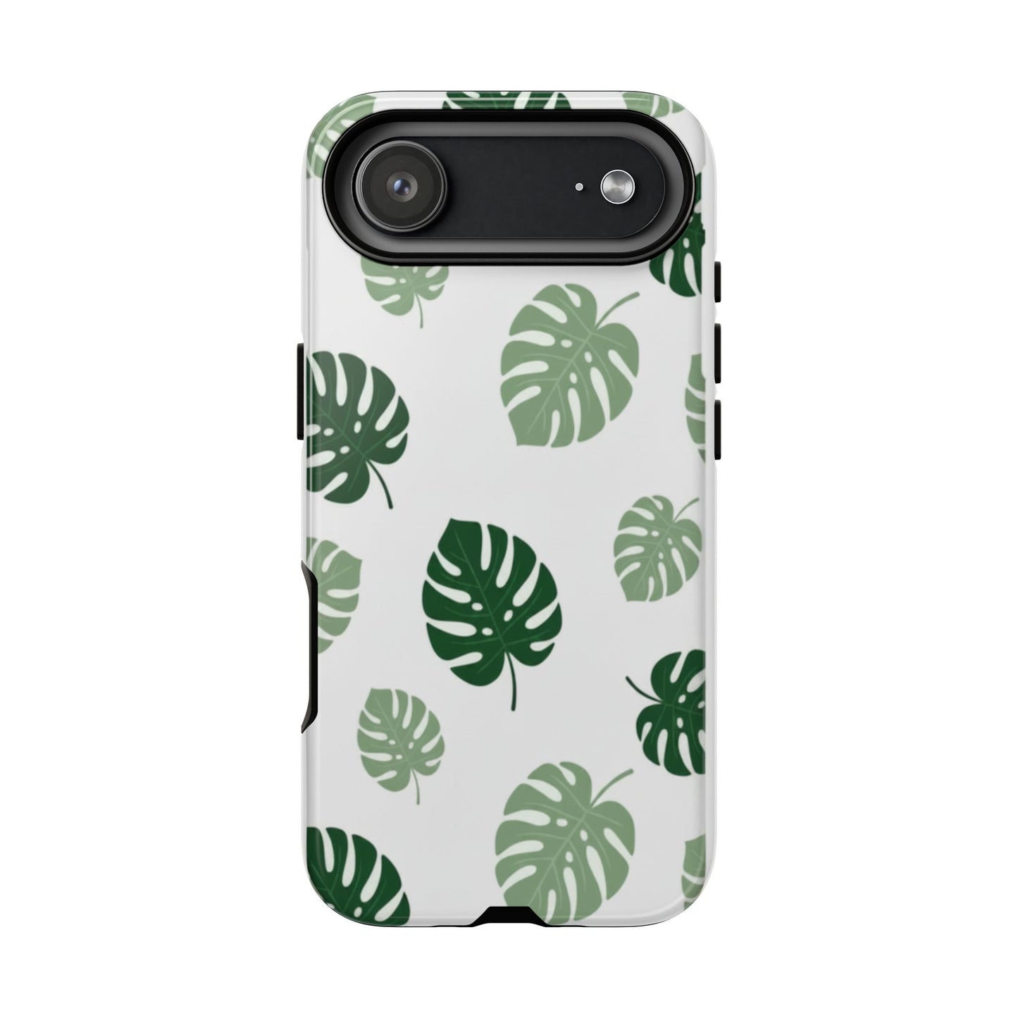 Monstera Leaf Tough Phone Case – Tropical Green Palm Pattern Protective Cover