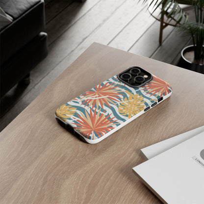 Tropical Palm Tough Phone Case – Retro Wave Floral Protective Cover