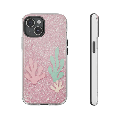 Pink Glitter Seaweed Tough Case - Sparkle Protective Phone Cover