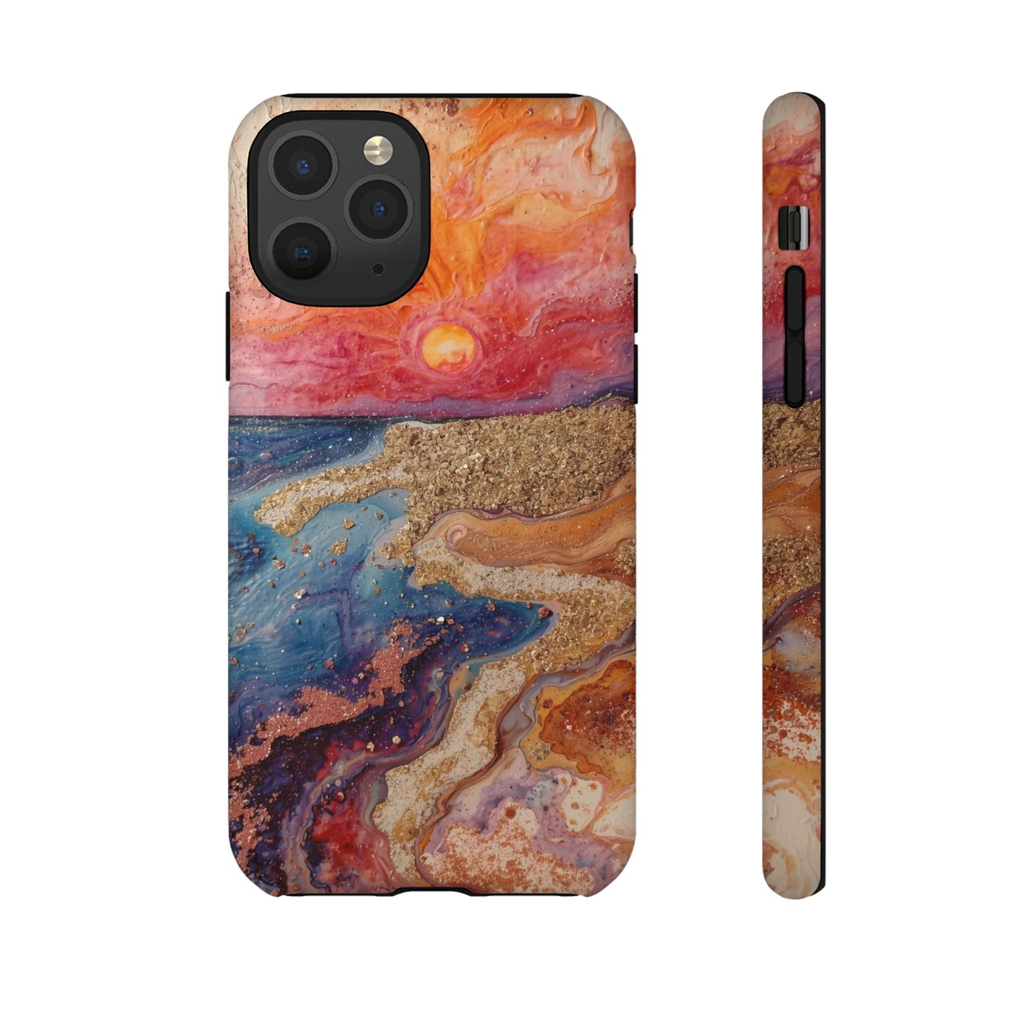 Sunset Coast Phone Case — Colorful Abstract Beach Art Tough Case