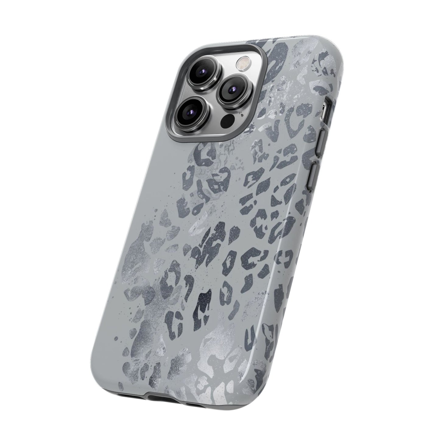 Gray Leopard Print Tough Phone Case